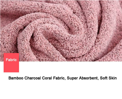 Bamboo Charcoal Coral Velvet Bath Towel